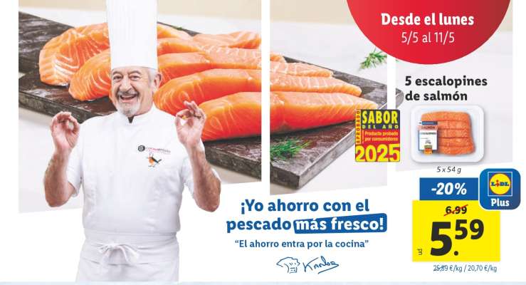 5 escalopines de salmón