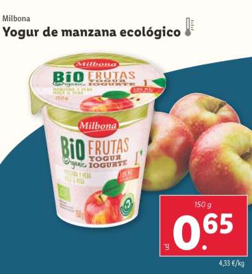 Yogur de manzana ecológico