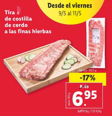 Tira de costilla de cerdo a las finas hierbas