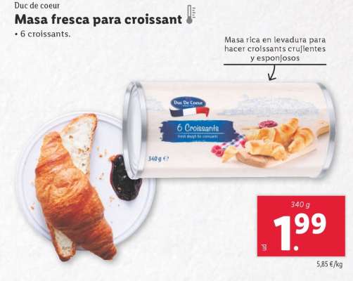 Masa fresca para croissant