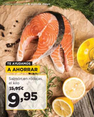 Salmón en rodajas, el kilo
