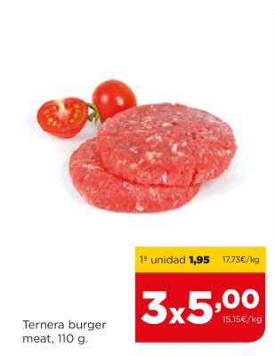 Ternera burger meat, 110 g.