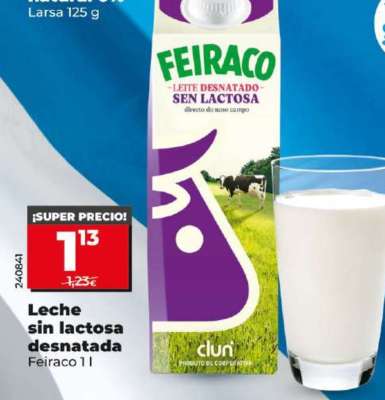 Leche sin lactosa desnatada