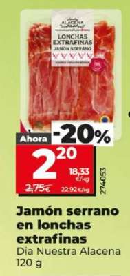 Jamón serrano en lonchas extrafinas