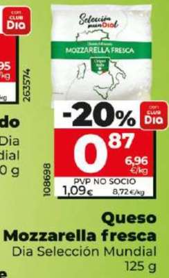 Queso Mozzarella fresca