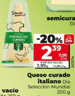 Queso curado italiano Dia Selección Mundial