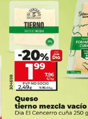 Queso tierno mezcla vacío
