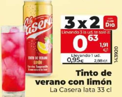 Tinto de verano con limón