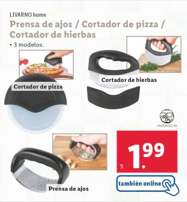 Prensa de ajos / Cortador de pizza / Cortador de hierbas