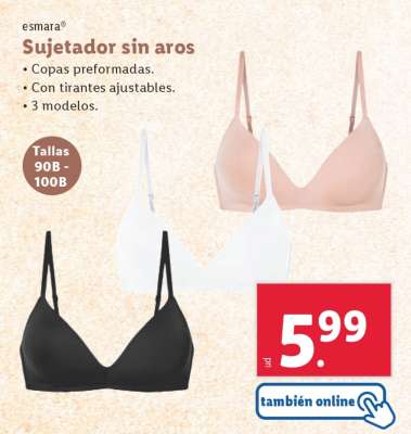 Sujetador sin aros