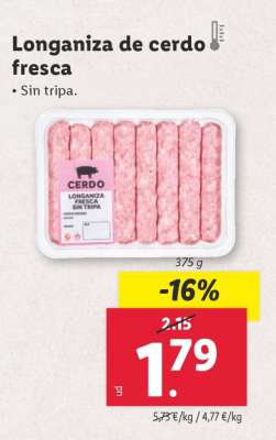 LONGANIZA DE CERDO FRESCA