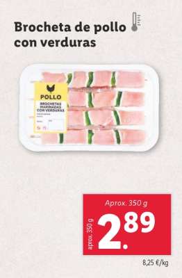 Brocheta de pollo con verduras
