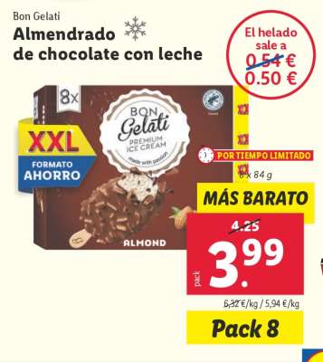 Bon Gelati Almendrado de chocolate con leche