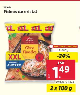 Vitasia Fideos de cristal