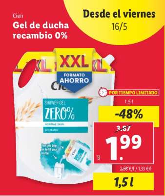 Gel de ducha recambio 0%