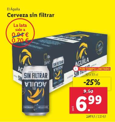 El aguila - cerveza sin filtrar