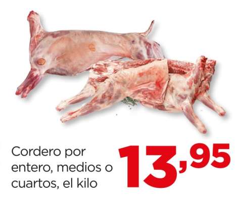 Cordero por entero, medios o cuartos, el kilo
