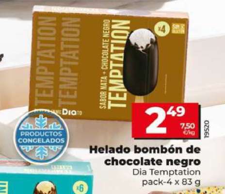 Helado bombón de chocolate negro