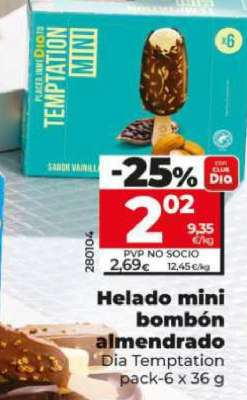 Helado mini bombón almendrado