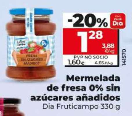 Mermelada de fresa 0% sin azúcares añadidos