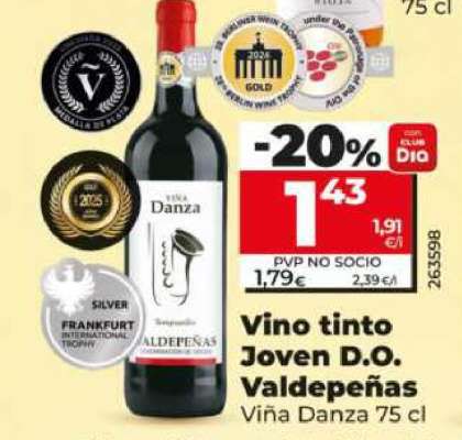 Vino tinto Joven D.O. Valdepeñas