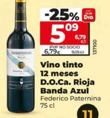 Vino tinto 12 meses D.O.Ca. Rioja Banda Azul