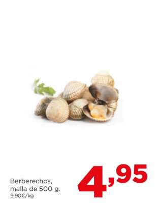 Berberechos, malla de 500 g.