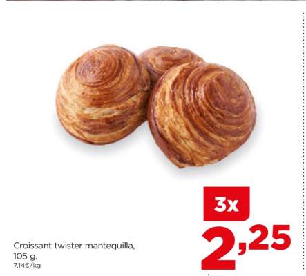 Croissant twister mantequilla,