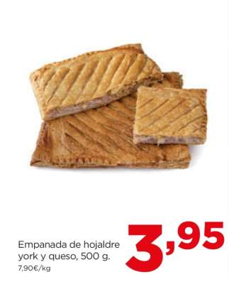 Empanada de hojaldre york y queso, 500 g