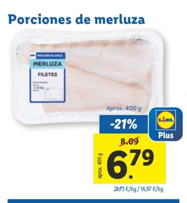 Porciones de merluza