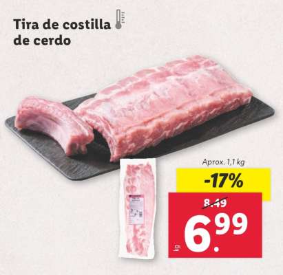 Tira de costilla de cerdo