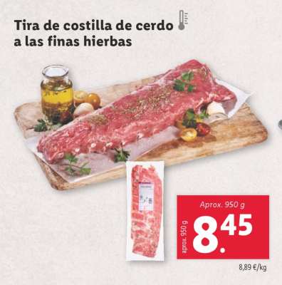 Tira de costilla de cerdo a las finas hierbas