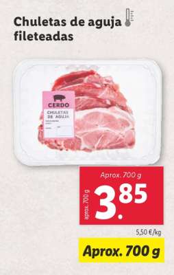 Chuletas de aguja fileteadas