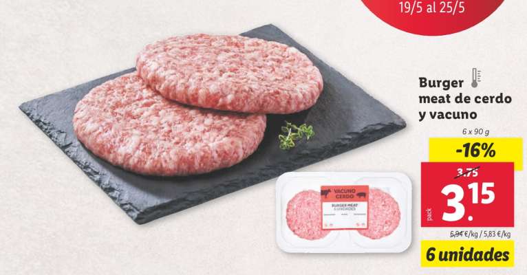 Burger meat de cerdo y vacuno