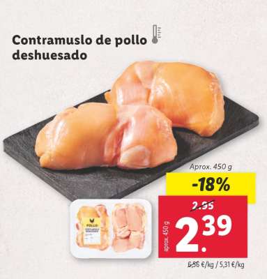 Contramuslo de pollo deshuesado