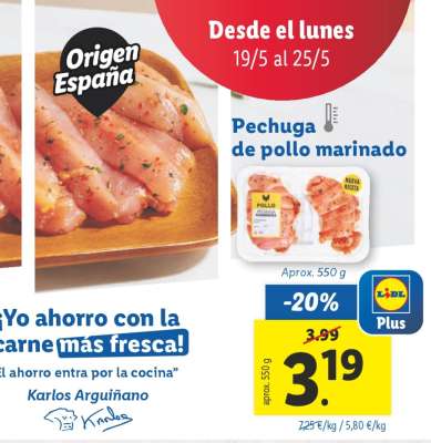Pechuga de pollo marinado