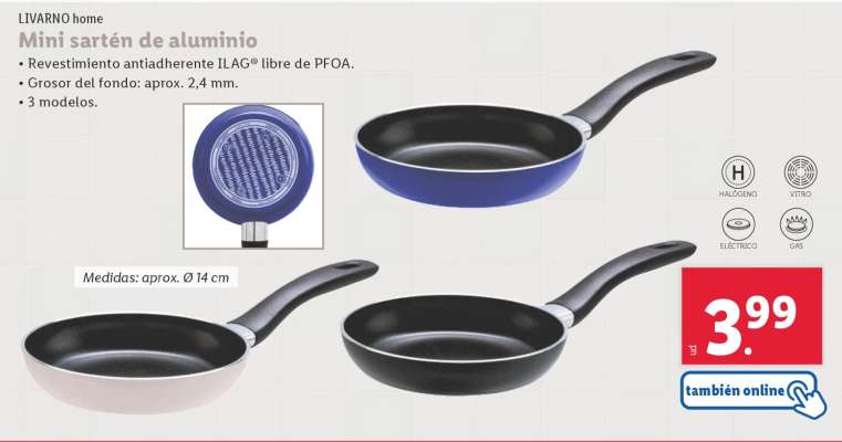 Mini sartén de aluminio